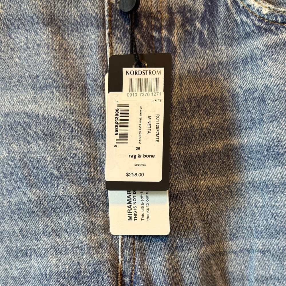 Rag & Bone Miramar Sofie Wide Leg Ankle Jeans 26 NWT Minetta Wash High Rise - Picture 4 of 6